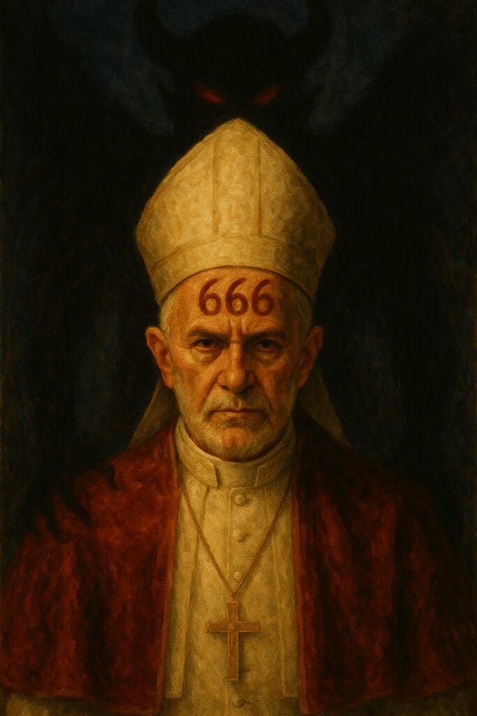Bold 666 graphic with dark tones, representing the mysterious number of the beast in Bible prophecy